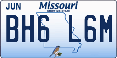 MO license plate BH6L6M