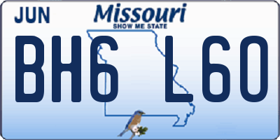 MO license plate BH6L6O