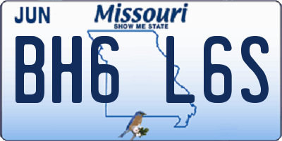 MO license plate BH6L6S