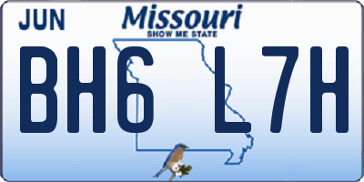 MO license plate BH6L7H