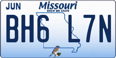 MO license plate BH6L7N