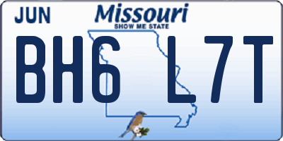 MO license plate BH6L7T