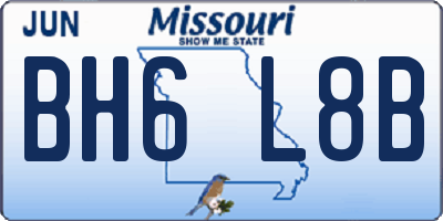 MO license plate BH6L8B