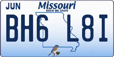 MO license plate BH6L8I