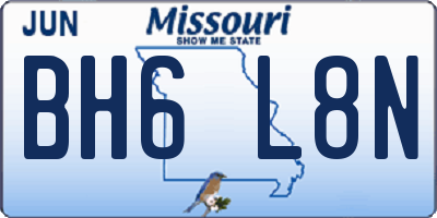 MO license plate BH6L8N
