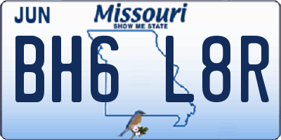 MO license plate BH6L8R