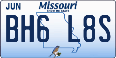 MO license plate BH6L8S