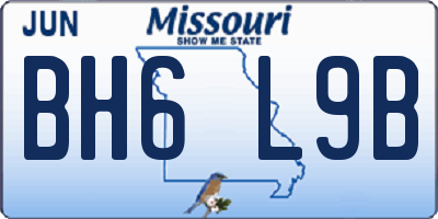 MO license plate BH6L9B