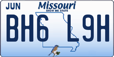 MO license plate BH6L9H