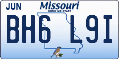 MO license plate BH6L9I