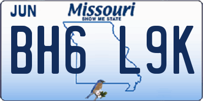 MO license plate BH6L9K
