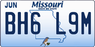 MO license plate BH6L9M