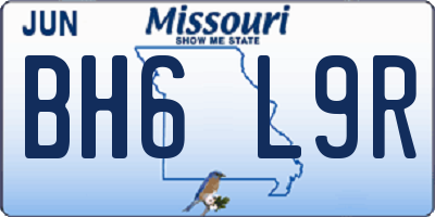 MO license plate BH6L9R