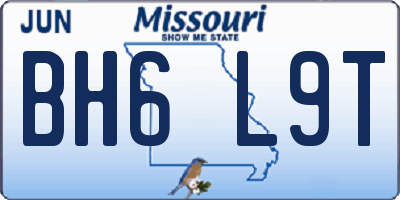 MO license plate BH6L9T