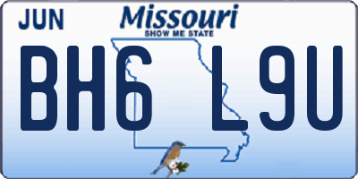 MO license plate BH6L9U
