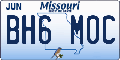 MO license plate BH6M0C