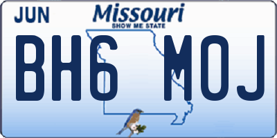 MO license plate BH6M0J