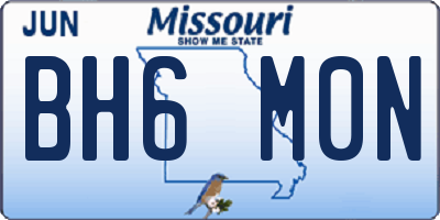 MO license plate BH6M0N