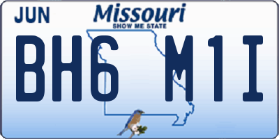 MO license plate BH6M1I