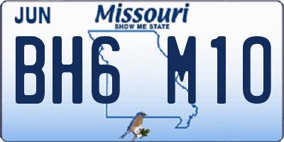 MO license plate BH6M1O
