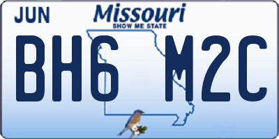 MO license plate BH6M2C