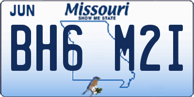 MO license plate BH6M2I
