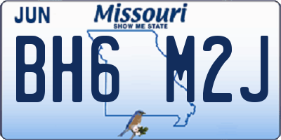 MO license plate BH6M2J