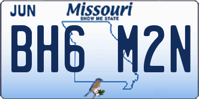 MO license plate BH6M2N