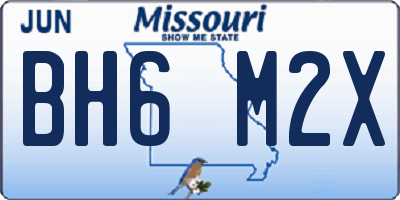 MO license plate BH6M2X