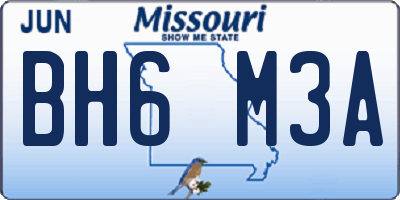 MO license plate BH6M3A