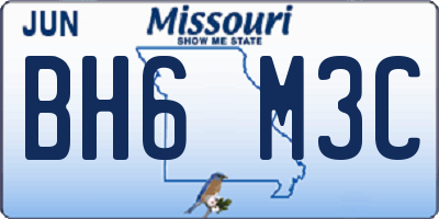MO license plate BH6M3C