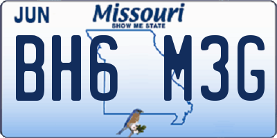 MO license plate BH6M3G