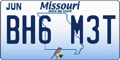 MO license plate BH6M3T