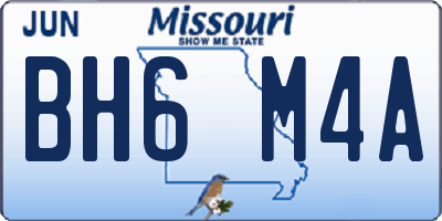 MO license plate BH6M4A