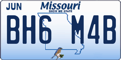 MO license plate BH6M4B