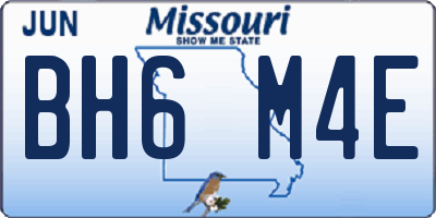 MO license plate BH6M4E