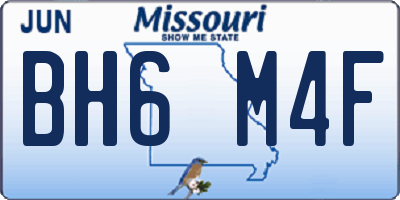 MO license plate BH6M4F