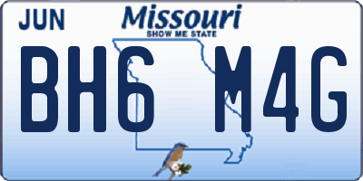MO license plate BH6M4G