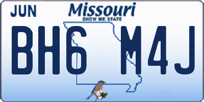 MO license plate BH6M4J