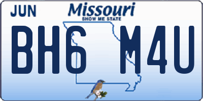 MO license plate BH6M4U