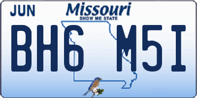 MO license plate BH6M5I