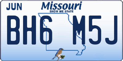 MO license plate BH6M5J