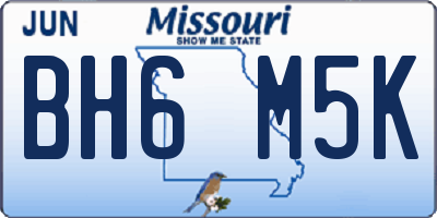 MO license plate BH6M5K