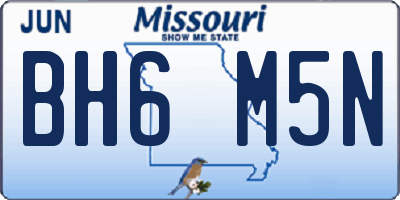 MO license plate BH6M5N