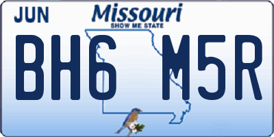 MO license plate BH6M5R