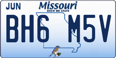MO license plate BH6M5V