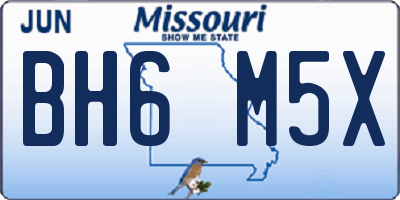 MO license plate BH6M5X
