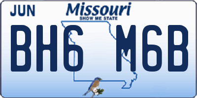 MO license plate BH6M6B