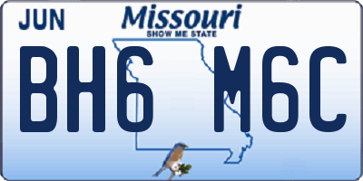 MO license plate BH6M6C