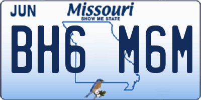 MO license plate BH6M6M